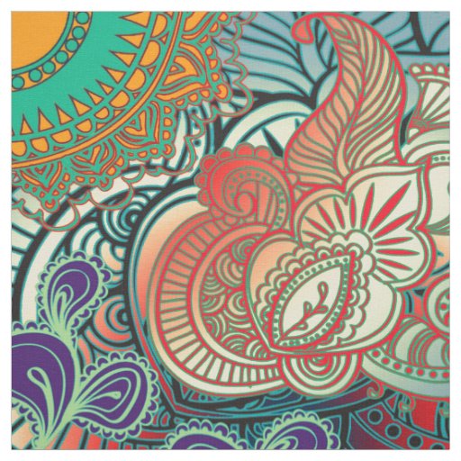 Paisley Mosaic Pattern I + your ideas Fabric