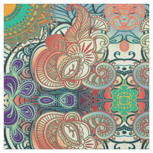 Paisley Mosaic Pattern I + your ideas Fabric