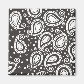 Paisley on Black Magnet