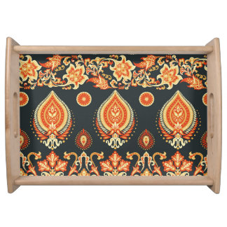 Paisley Oriental Ethnic Fabric Serving Tray