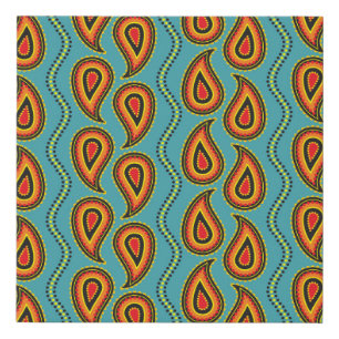 Paisley Ornamental Texture: Indian Elegance. Faux Canvas Print