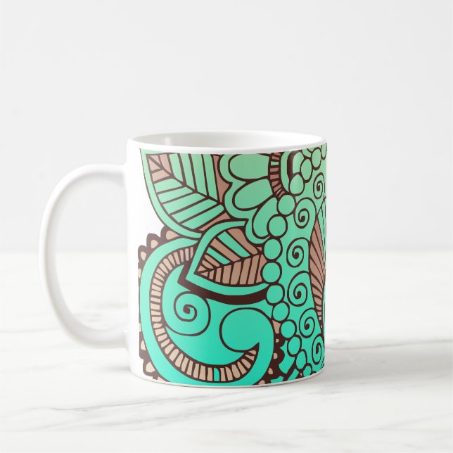 Paisley Ornaments I + your backgr. & ideas Coffee Mug (Left)