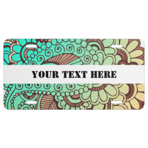Paisley Ornaments I + your backgr. & ideas License Plate