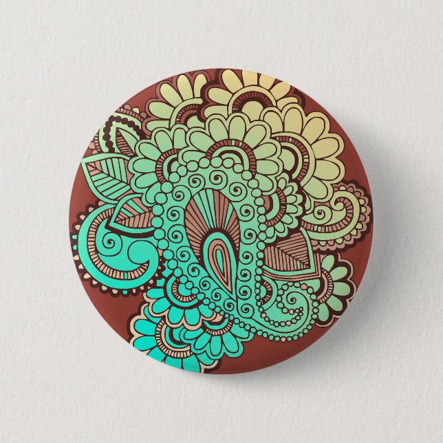 Paisley Ornaments I + your backgr. & ideas Pinback Button (Front)