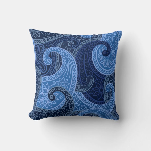 Paisley Paradise in Ocean Pillow (Front)
