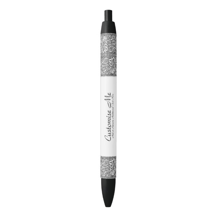 Paisley Passion Black (Henna) Black Ink Pen