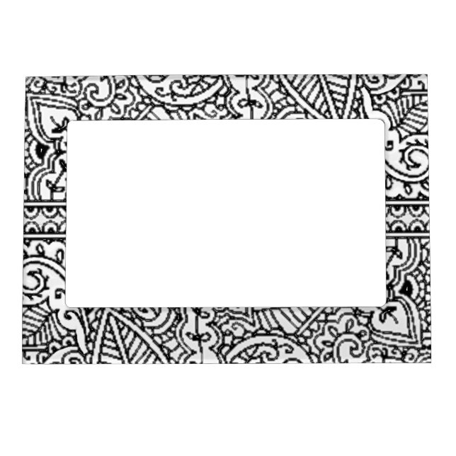 Paisley Passion - Black (Henna) Magnetic Picture Frame (Front)