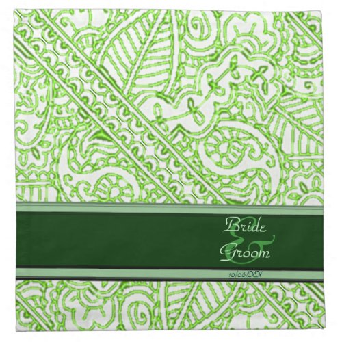 Paisley Passion _ Green Henna Wedding Napkin