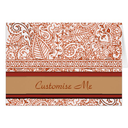 Paisley Passion - Orange (Henna) Cards (Front Horizontal)