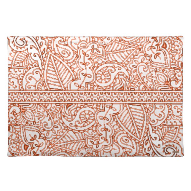 Paisley Passion - Orange (Henna) Placemat (Front)