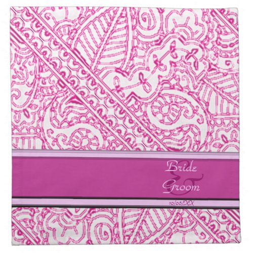 Paisley Passion _ Pink Henna Wedding Napkin