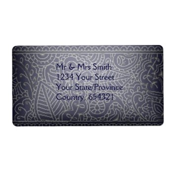 Paisley Passion - Silver Effect (henna) Label by HennaHarmony at Zazzle