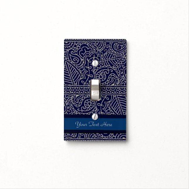 Paisley Passion - Silver (Henna) Light Switch Cover (In Situ)