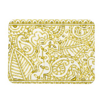 Paisley Passion - Yellow (henna) Magnet by HennaHarmony at Zazzle