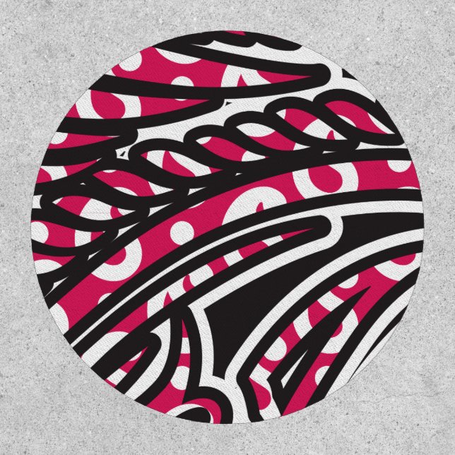 Paisley Patch Red Boho Floral Iron On (Front)