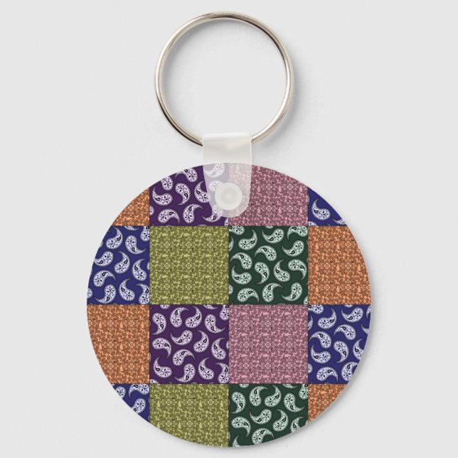Paisley Patchwork Pattern Keychain (Front)