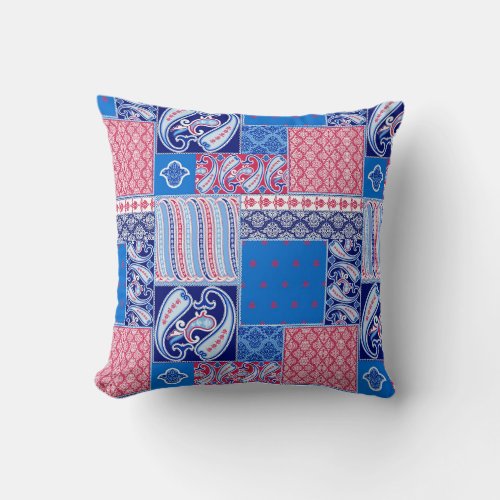 Paisley Patchwork Print Throw Pillow