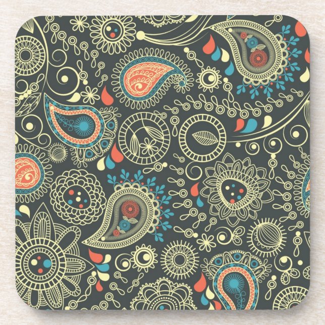 Paisley Pattern 3 Beverage Coaster (Front)