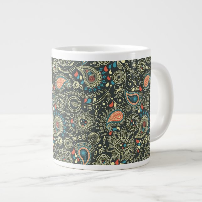Paisley Pattern 3 Giant Coffee Mug (Front Right)