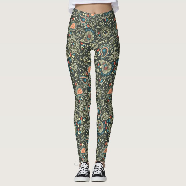 Paisley Pattern 3 Leggings (Front)