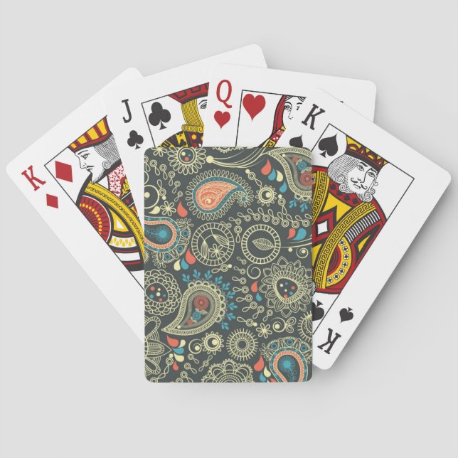 Paisley Pattern 3 Poker Cards (Back)