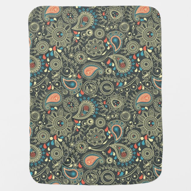 Paisley Pattern 3 Receiving Blanket (Front)