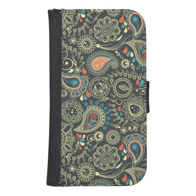 Paisley Pattern 3 Samsung Galaxy Wallet Case (Front)