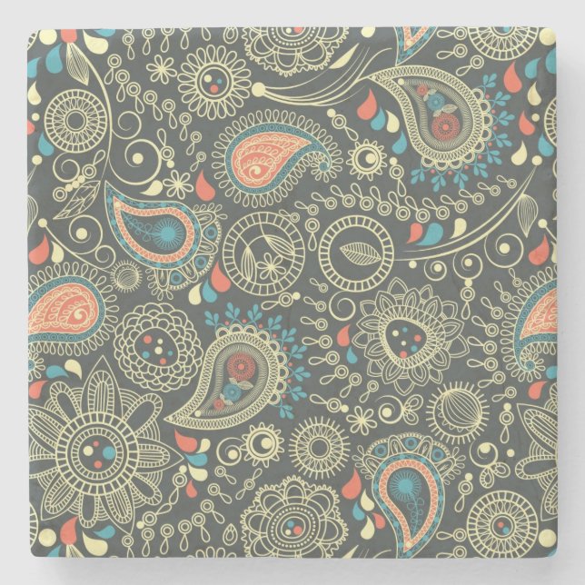 Paisley Pattern 3 Stone Coaster (Front)