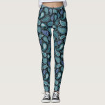 Paisley Pattern Abstract Shapes Navy Blue Leggings<br><div class="desc">Paisley Pattern Abstract Shapes Navy Blue</div>