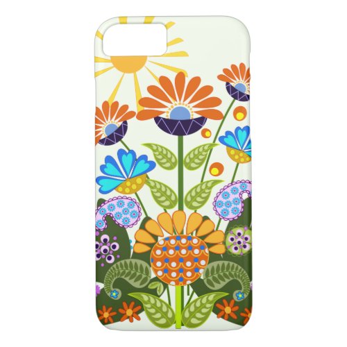 Paisley pattern and Fantasy Flowers iPhone 87 Case