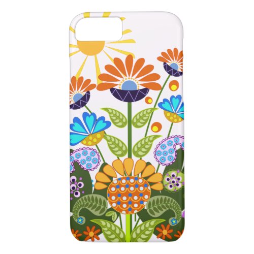 Paisley pattern and Fantasy Flowers iPhone 87 Case