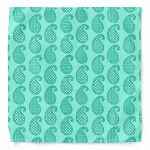 Paisley pattern, aqua and turquoise bandana