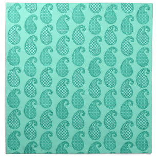 Paisley pattern, aqua and turquoise cloth napkin