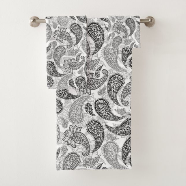 Paisley Pattern  Bath Towel Set (Insitu)