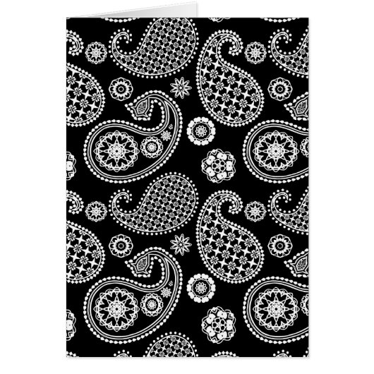 Paisley pattern, Black and White Cards (Front)
