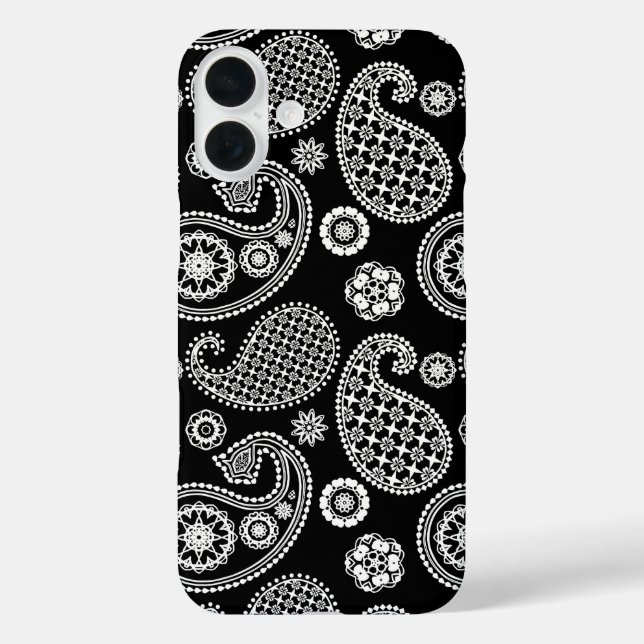 Paisley pattern, Black and White Case-Mate iPhone Case (Back)