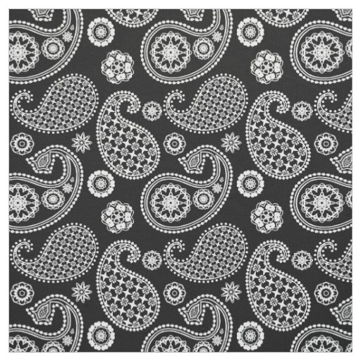 Paisley pattern, Black and White Fabric