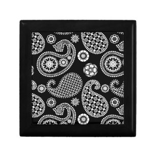 Paisley pattern, Black and White Gift Box
