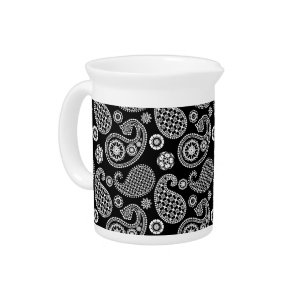 Paisley pattern, Black and White Pitcher