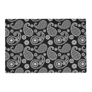 Paisley pattern, Black and White Placemat