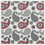 Paisley pattern, Black, White and Red Fabric
