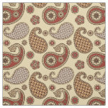 Paisley pattern, brown, tan and beige fabric
