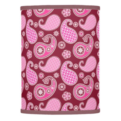 Paisley pattern Burgundy Pink and White Lamp Shade