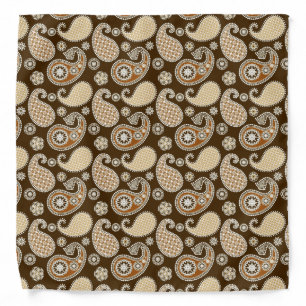 Paisley pattern, Chocolate Brown and Tan Bandana
