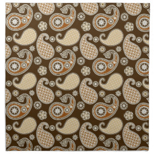 Paisley pattern, Chocolate Brown and Tan Napkin
