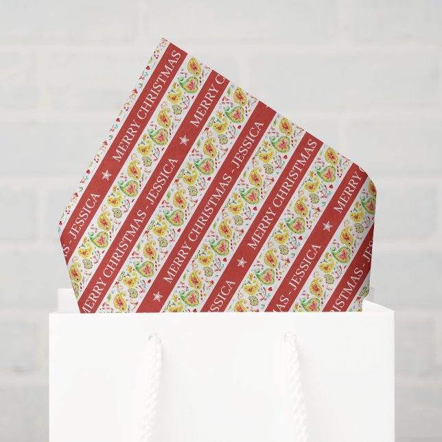 Paisley pattern Christmas custom Tissue Paper (Gift Bag)