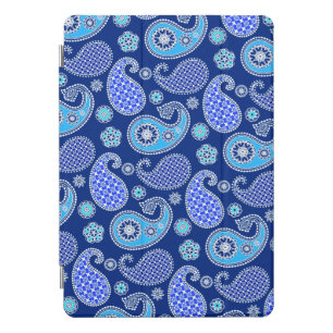 Paisley pattern, cobalt blue and white iPad pro cover