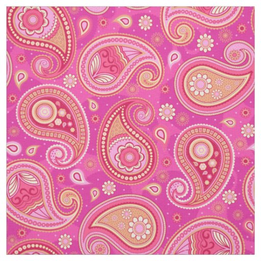 Paisley pattern cute girly pink fabric