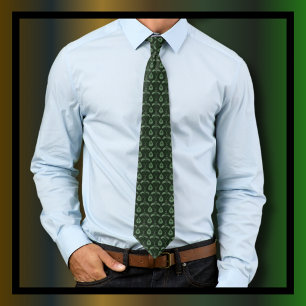 Paisley Pattern Dark Green Neck Tie