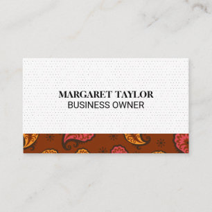 Paisley Pattern Dot Pattern Business Card